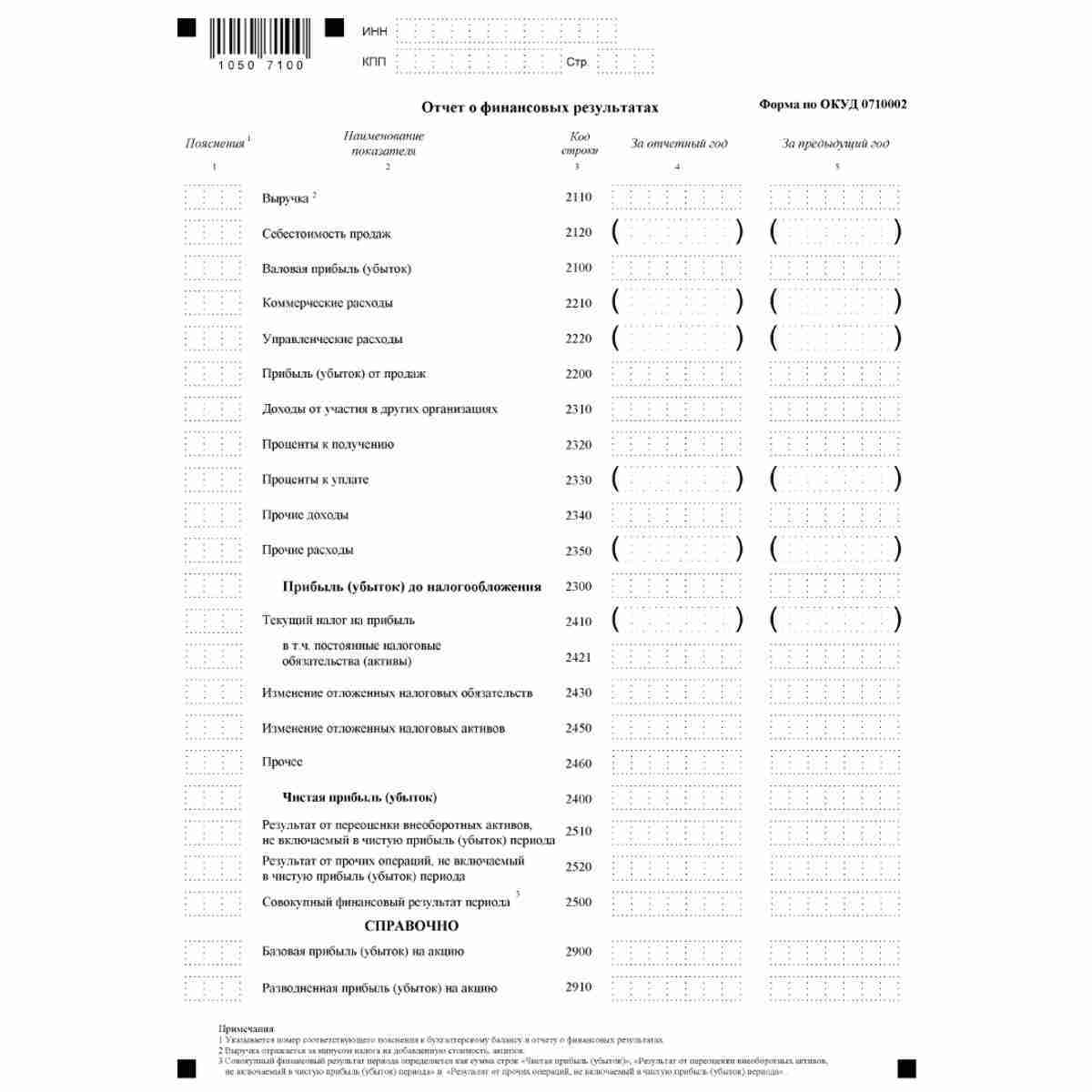 Форма "Бухгалтерская (финансовая) отчетность" (КНД 0710099). Отчет о финансовых результатах. Стр. 10