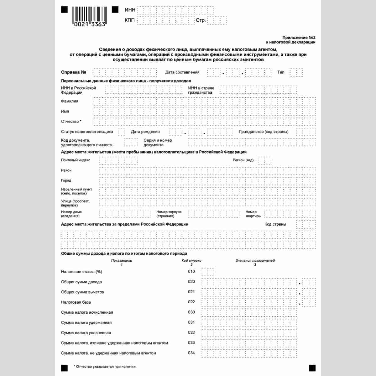 Форма КНД 1151006 "Налоговая декларация по налогу на прибыль организаций". Приложение №2