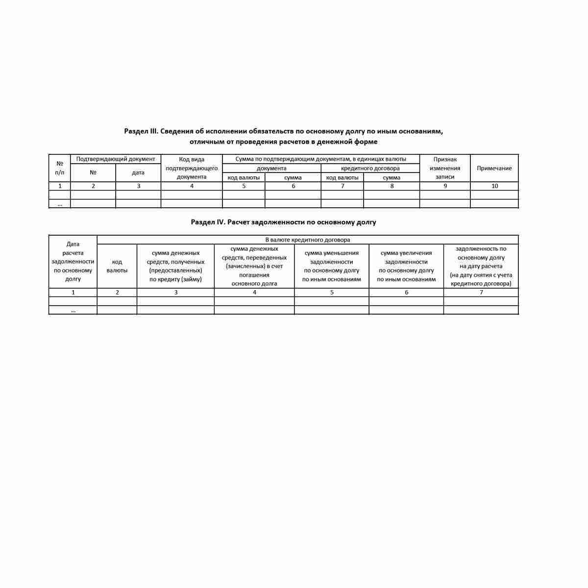 Форма "Ведомость банковского контроля по кредитному договору" (ОКУД 0406006). Стр. 5