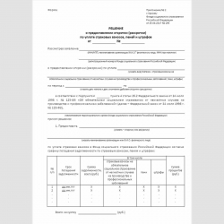 Форма "Решение о предоставлении отсрочки (рассрочки) по уплате страховых взносов, пеней и штрафов". Стр. 1