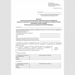 Форма "Заявление о зачете сумм излишне уплаченных страховых взносов на обязательное социальное страхование от несчастных случаев на производстве и профессиональных заболеваний, пеней и штрафов в Фонд социального страхования Российской Федерации" (форма 22