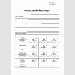 Форма "Карта медицинского освидетельствования гражданина, подлежащего призыву на военную службу"