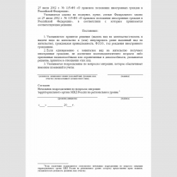 Форма "Решение" (о выдаче либо об отказе в выдаче вида на жительство). Стр. 2