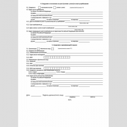 Форма "Сведения о постановке на учет (снятии с учета) по месту пребывания иностранного работника" (Форма ИР). Стр. 2