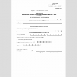 Форма "Уведомление о постановке на учет в налоговом органе юридического лица в качестве крупнейшего налогоплательщика" (Форма №9-КНУ)