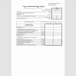 Форма "Отчет о движении денежных средств" (ОКУД 0710005)